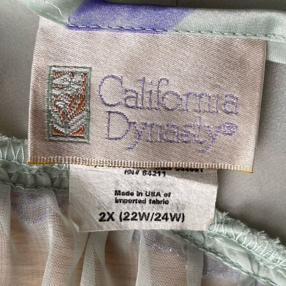 California Dynasty Vintage 2XL Gown mint & periwinkle - Picture 8 of 11